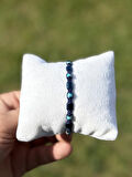Varisit, Hematit Bileklik - Jagu Bright Blue Bileklik - Tasarım Bileklik 4x6 mm Ayarlanabilir