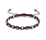 Havlit, Hematit Bileklik - Jagu Bright Brown Bileklik - Tasarım Bileklik 4x6 mm Ayarlanabilir