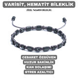 Hematit Bileklik - Jagu Grey Bileklik - Tasarım Bileklik 4mm 6mm Ayarlanabilir