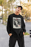 I Have No Enemies Yazılı Unisex Oversize Anime Sweatshirt