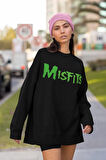Misfits Baskılı Unisex Oversize Müzik Grubu Sweatshirt