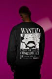 Wanted Monkey D. Luffy Baskılı Unisex Oversize Anime Sweatshirt