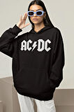 Müzik Grubu Baskılı Unisex Oversize AC DC Hoodie