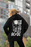 Müzik Grubu Baskılı Unisex Oversize AC DC Hoodie