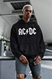 Müzik Grubu Baskılı Unisex Oversize AC DC Hoodie
