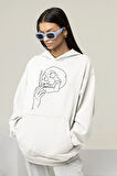 Tasarım Kuru Kafa Baskılı Unisex Oversize Hoodie
