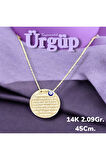 14AYAR 2.09Gram Altın Ayet-el Kürsi yazılı Plaka kolye