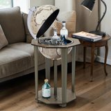 Dekoratif Dünya Bar Z980 Taupe Büyük Boy Globe Bar Lüks İçecek Dolabı 56x56x100 cm