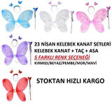 Kelebek Kanat, Asa Ve Taç 3'lü Set 