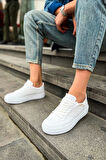 J015 First Edition Ortopedik Taban Günlük Cilt Erkek Sneaker Spor Ayakkabı CBT Beyaz