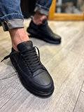 J814 Bağcıklı Ortopedik Taban Erkek Günlük Sneaker Spor Ayakkabı ST Siyah