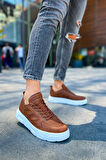 J105 Cronus Ortopedik Taban Günlük Cilt Erkek Sneaker Spor Ayakkabı CBT Taba