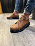 J814 Bağcıklı Ortopedik Taban Erkek Günlük Sneaker Spor Ayakkabı ST Taba