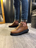 J814 Bağcıklı Ortopedik Taban Erkek Günlük Sneaker Spor Ayakkabı ST Taba