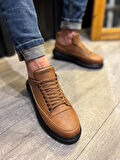 J814 Bağcıklı Ortopedik Taban Erkek Günlük Sneaker Spor Ayakkabı ST Taba