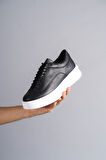 J005 Bağcıklı Ortopedik Taban Günlük Erkek Spor Sneaker Ayakkabı BT Siyah