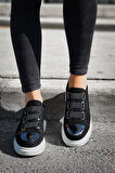 J251 Mirror Suede Ortopedik Taban Günlük Süet Erkek Sneaker Spor Ayakkabı SBT Siyah