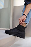 J-C030 Bağcıklı Ortopedik Taban Suya ve Soğuğa Dayanıklı Günlük Kışlık Erkek Spor Bot ST Siyah