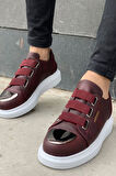 J251 Mirror Ortopedik Taban Günlük Cilt Erkek Sneaker Spor Ayakkabı CBT Bordo