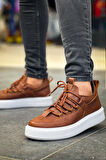 J159 Saturn Ortopedik Taban Günlük Cilt Erkek Sneaker Spor Ayakkabı CBT Taba