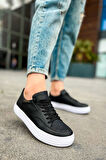 J015 First Edition Ortopedik Taban Günlük Cilt Erkek Sneaker Spor Ayakkabı CBT Siyah