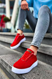 J413 Crew Ortopedik Taban Günlük Triko Erkek Sneaker Spor Ayakkabı TBT Kırmızı