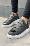 J251 Mirror Ortopedik Taban Günlük Cilt Erkek Sneaker Spor Ayakkabı CBT Antrasit