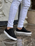 J122 Bağcıklı Ortopedik Taban Günlük Süet Erkek Spor Sneaker Ayakkabı BT Siyah
