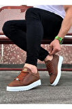 J505 Bağcıklı Ortopedik Taban Erkek Sneaker Günlük Ayakkabı BT Taba
