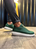 J045 Bağcıklı Ortopedik Taban Günlük Erkek Spor Sneaker Ayakkabı BT Yeşil