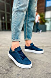J015 First Edition Ortopedik Taban Günlük Cilt Erkek Sneaker Spor Ayakkabı CBT Lacivert