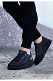 J029 Bağcıksız 3 Bant Lastikli Legend Ortopedik Taban Erkek Sneaker Günlük Ayakkabı ST Siyah