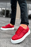 J169 Thorn Ortopedik Taban Günlük Cilt Erkek Sneaker Spor Ayakkabı CBT Kırmızı