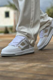 J2410 Avax Ortopedik Taban Günlük Cilt Erkek Sneaker Spor Ayakkabı CBT Beyaz/Krem