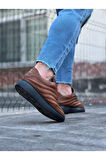 J094 Bağcıklı Ortopedik Taban Erkek Sneaker Günlük Ayakkabı ST Taba