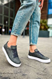 J015 First Edition Ortopedik Taban Günlük Cilt Erkek Sneaker Spor Ayakkabı CBT Antrasit
