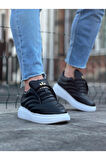 J094 Bağcıklı Ortopedik Taban Erkek Sneaker Günlük Ayakkabı BT Siyah