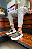 J145 Sauerbergg Ortopedik Taban Günlük Cilt Erkek Sneaker Spor Ayakkabı CBT Haki