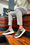 J145 Sauerbergg Ortopedik Taban Günlük Cilt Erkek Sneaker Spor Ayakkabı CBT Haki