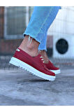 J506 Bağcıklı Ortopedik Taban Erkek Sneaker Günlük Ayakkabı BT Kırmızı
