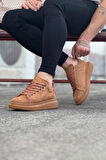 J096 Bağcıklı Ortopedik Taban Süet Erkek Sneaker Günlük Ayakkabı TT Taba