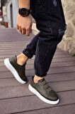 J253 Mirror Non Ortopedik Taban Günlük Cilt Erkek Sneaker Spor Ayakkabı CBT Haki
