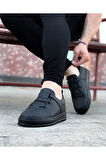 J036 Bağcıklı Ortopedik Taban Erkek Sneaker Günlük Ayakkabı ST Siyah