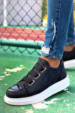 J251 Mirror Ortopedik Taban Günlük Cilt Erkek Sneaker Spor Ayakkabı CBT Siyah