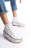 CHLOE Bağcıklı Ortopedik Taban Kadın Sneaker Ayakkabı BT Beyaz