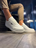 J013 Bağcıklı Ortopedik Taban Erkek Günlük Sneaker Spor Ayakkabı BT Beyaz
