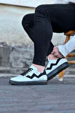 J160 Bağcıklı Ortopedik Taban Erkek Sneaker Günlük Ayakkabı ST Beyaz/Siyah