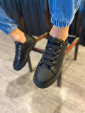 J521 Bağcıksız Lastikli 4 Bantlı Ortopedik Taban Erkek Günlük Sneaker Spor Ayakkabı ST Siyah