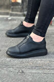 J023 Bağcıksız Lastikli Ortopedik Taban Erkek Sneaker Günlük Ayakkabı ST Siyah
