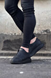 J023 Bağcıksız Lastikli Ortopedik Taban Erkek Sneaker Günlük Ayakkabı ST Siyah